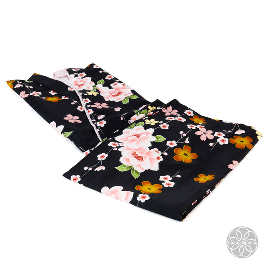 Women's Two-Piece Kimono - Flowers Black