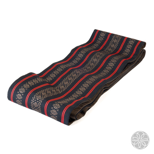 Women's Kimono Obi - Brown Pattern