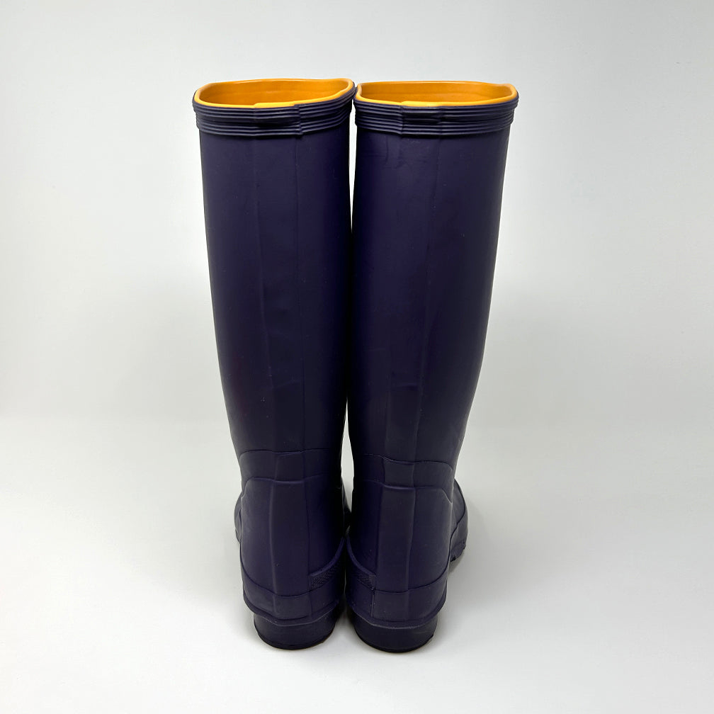 Blue rubber boots best sale