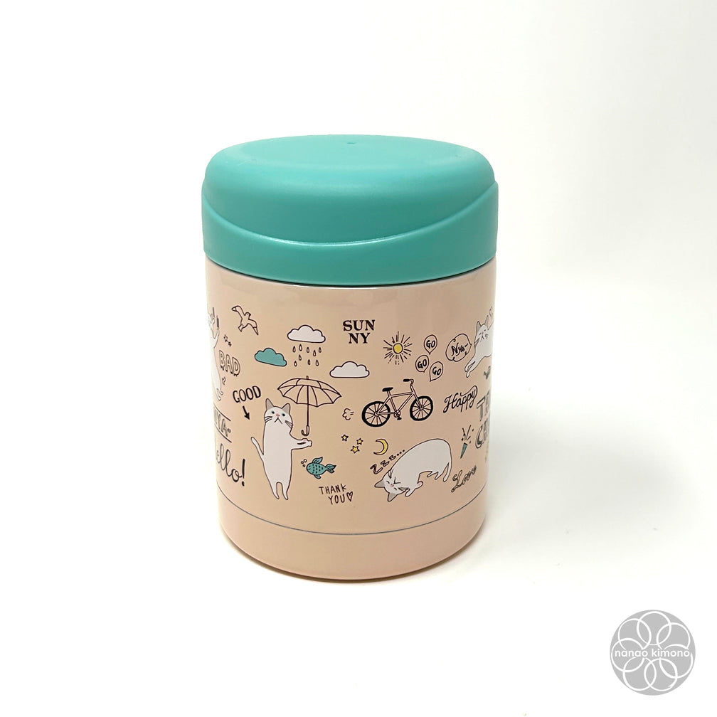 Stainless Food Jar - Cat (Taachan) Pink 350 ml