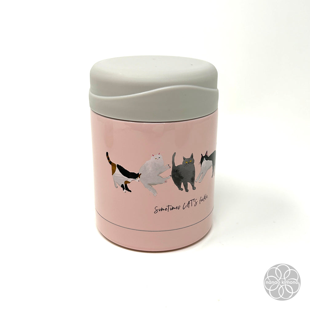 Stainless Food Jar - Cats Pink 350 ml