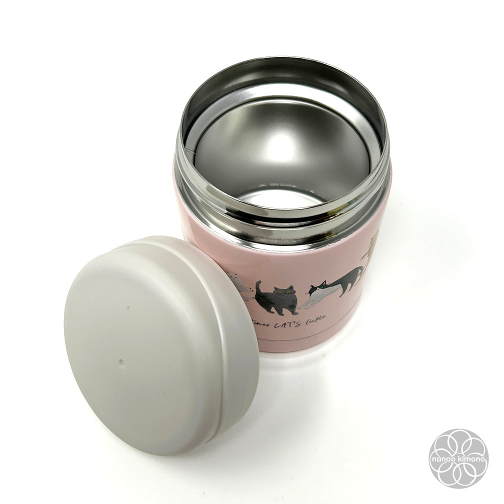 Stainless Food Jar - Cats Pink 350 ml