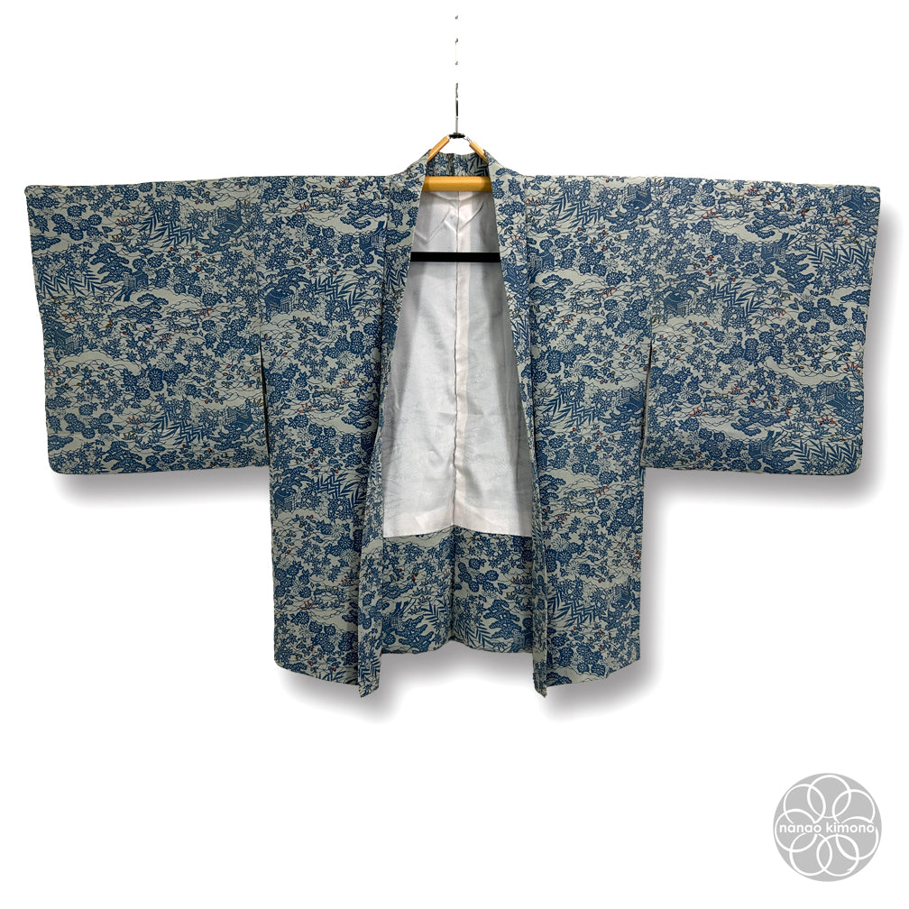 Vintage Haori Kimono - Chirimen Kusabana