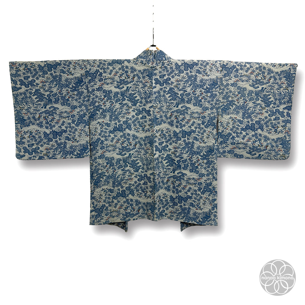 Vintage Haori Kimono - Chirimen Kusabana