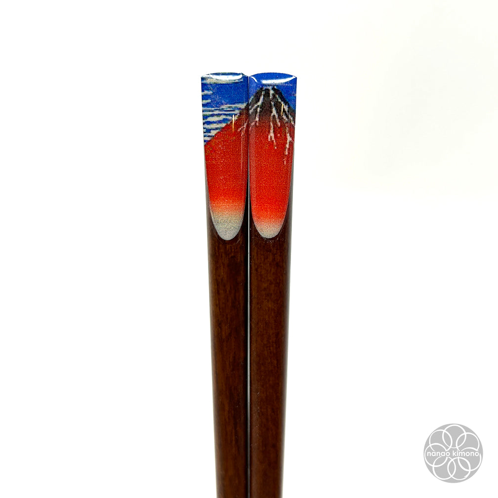 Two Pairs of chopsticks Set - Red Mt. Fuji