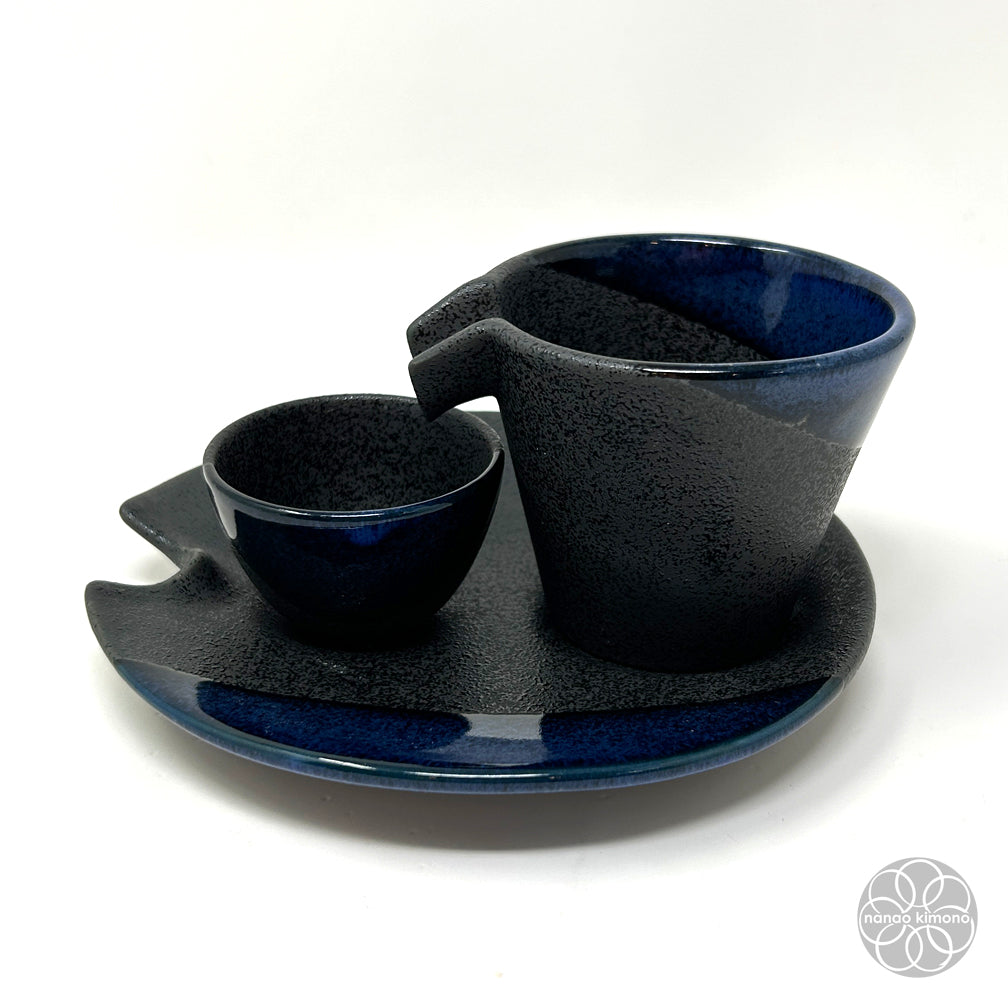 Sake Set - Shizuru Black Blue