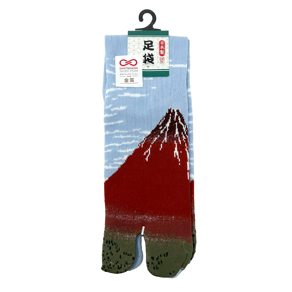 Tabi Socks - Red Mt. Fuji Blue