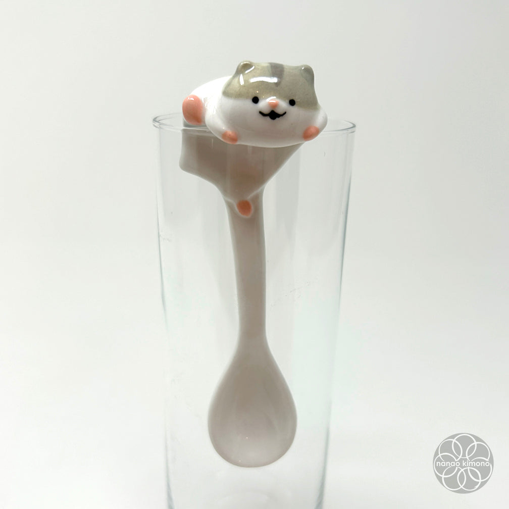 Ceramic Spoon - Escaping Hamster Grey