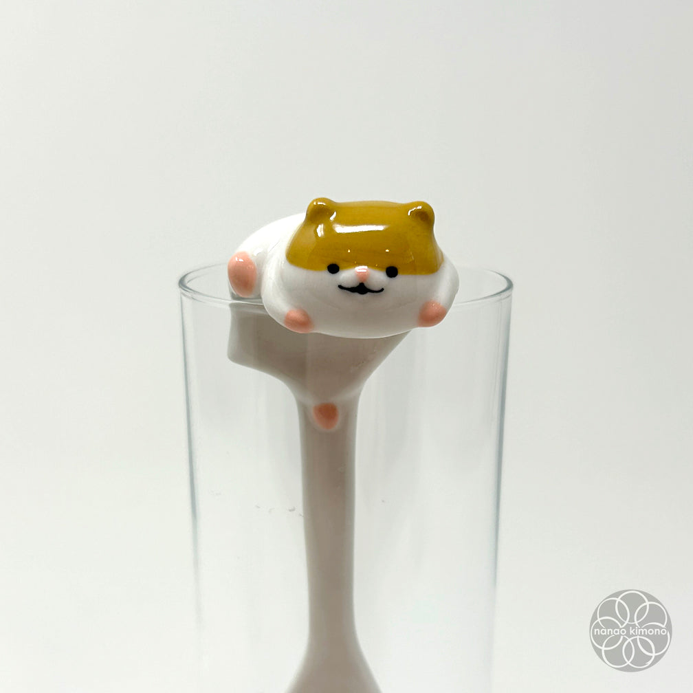Ceramic Spoon - Escaping Hamster Brown