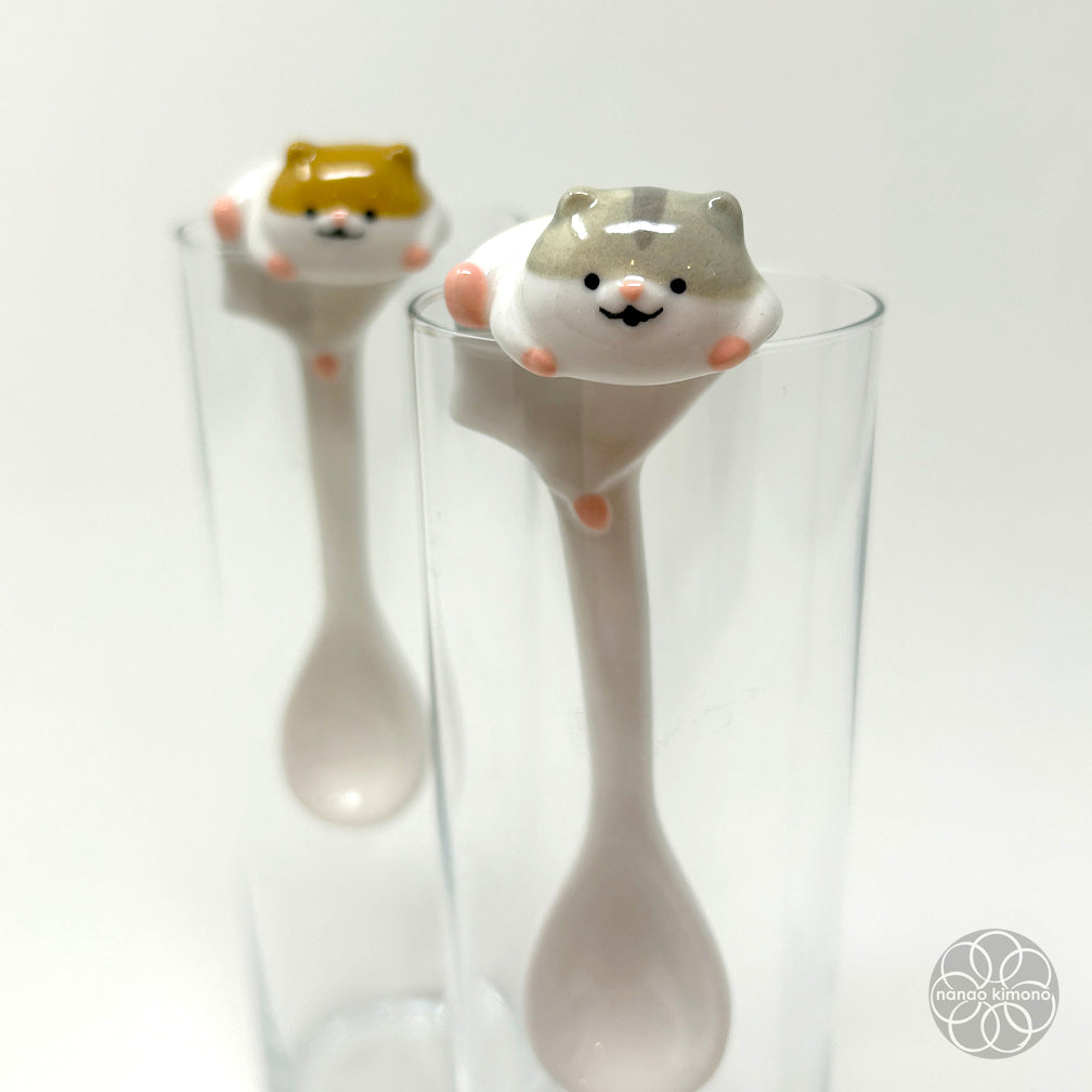 Ceramic Spoon - Escaping Hamster Grey