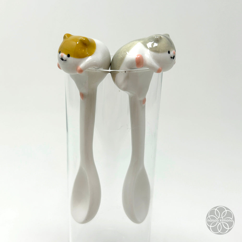 Ceramic Spoon - Escaping Hamster Brown