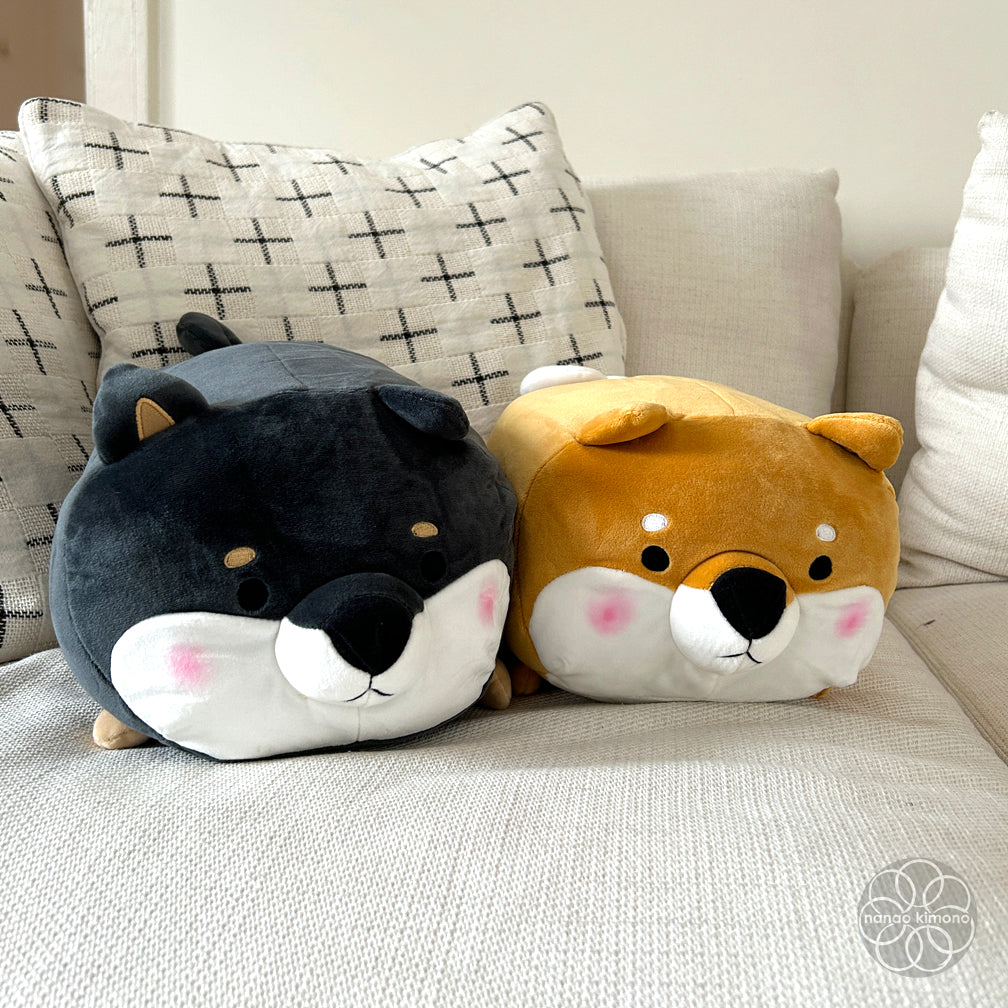 Puffy Stuffed Black Shiba