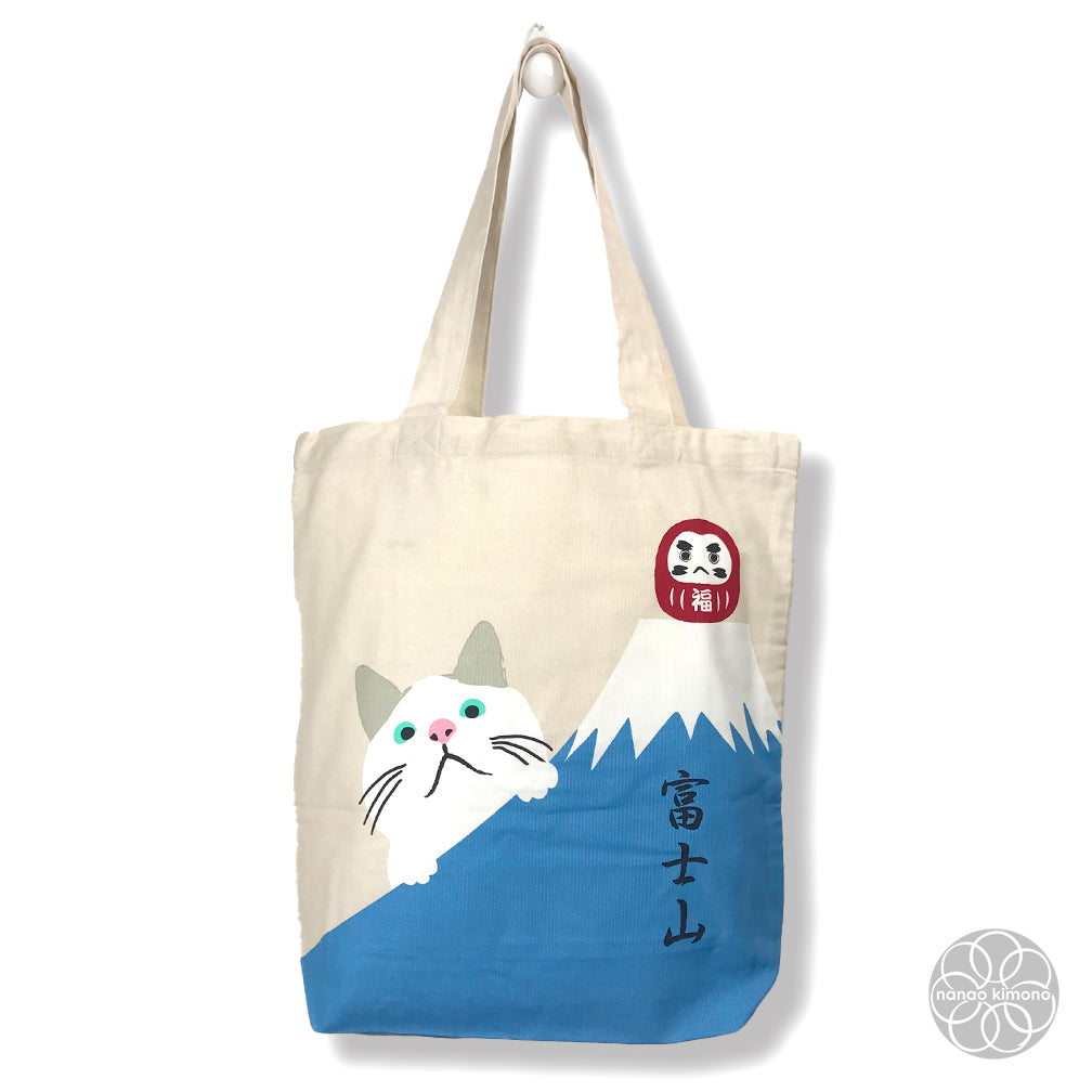 Tote Bag A4 - Cat  Mt. Fuji & Daruma