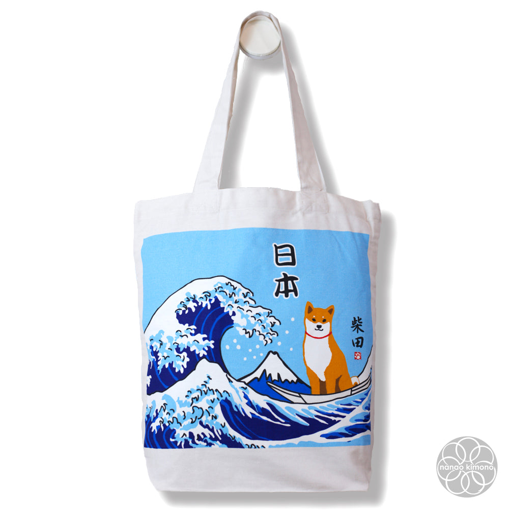Tote Bag A4 - Shiba Great Wave
