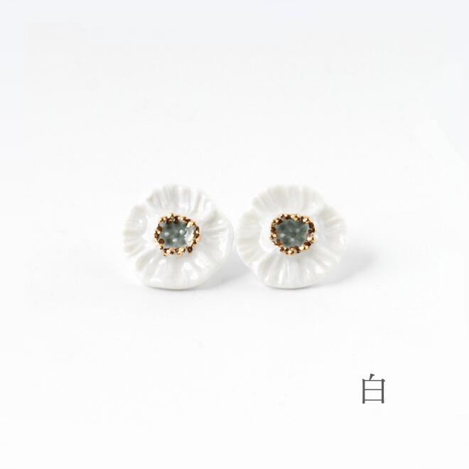 Pierced Earrings - Yuuka White