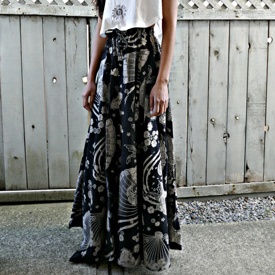 Long Skirt - Sakura Koi Fish & Panel