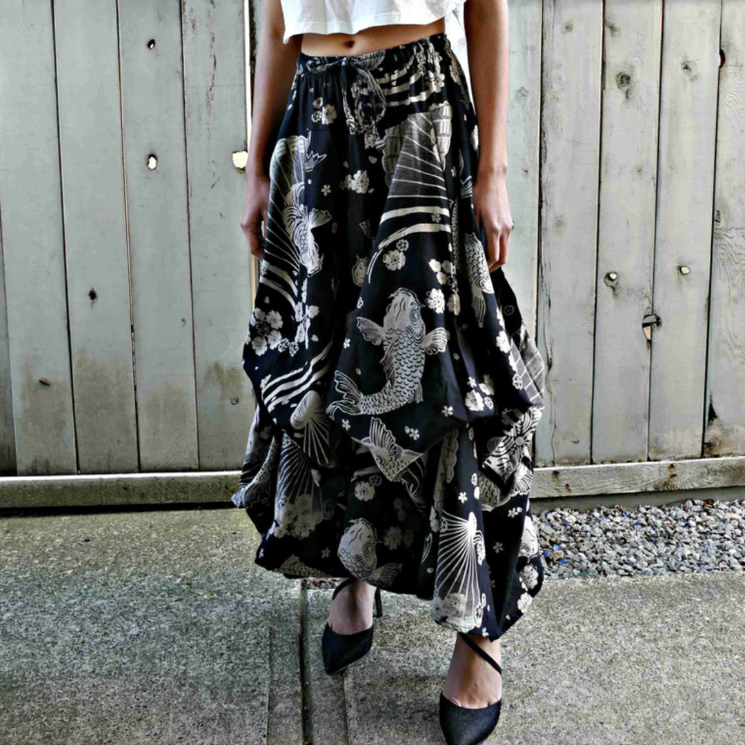 Long Skirt - Sakura Koi Fish & Panel