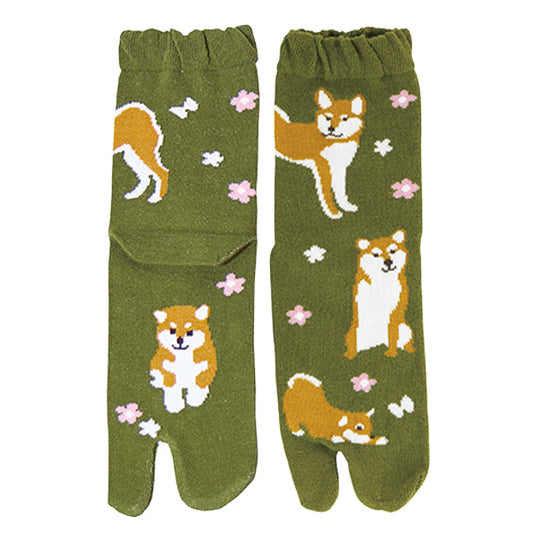 Shiba Green Tabi Socks Ladies