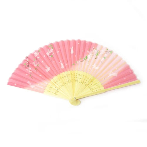 Japanese Foldable Fan - Sakura & Rabbit