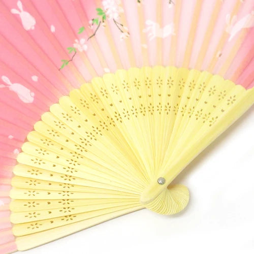 Japanese Foldable Fan - Sakura & Rabbit