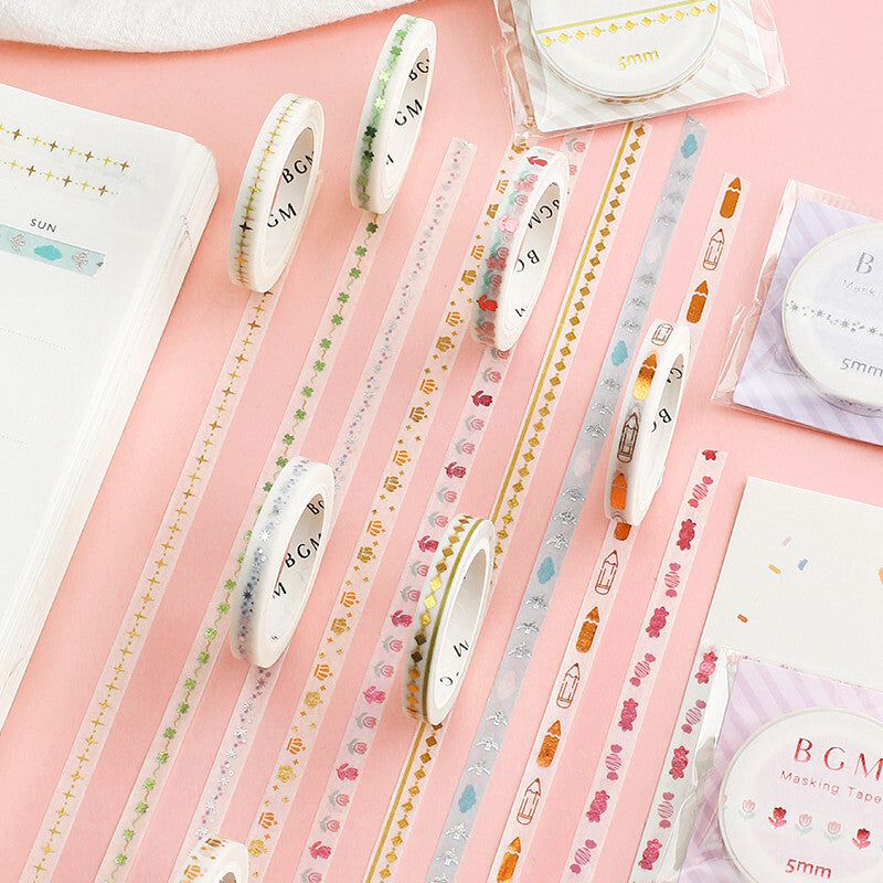 Foil stamping Star Washi Tape - 5mm