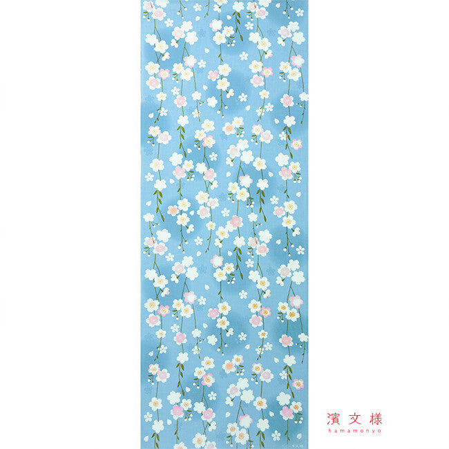 Sakura Blue Tenugui Towel
