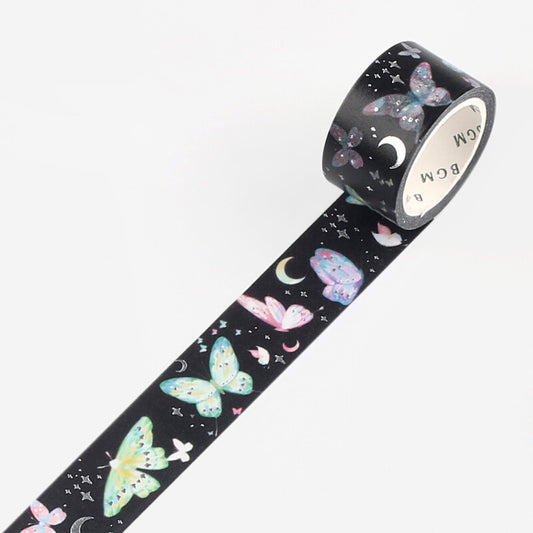 Foil stamping Night Butterfly Washi Tape - 20mm