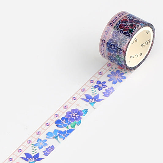 Clear Stained Glass Flower Washi Tape - 20mm