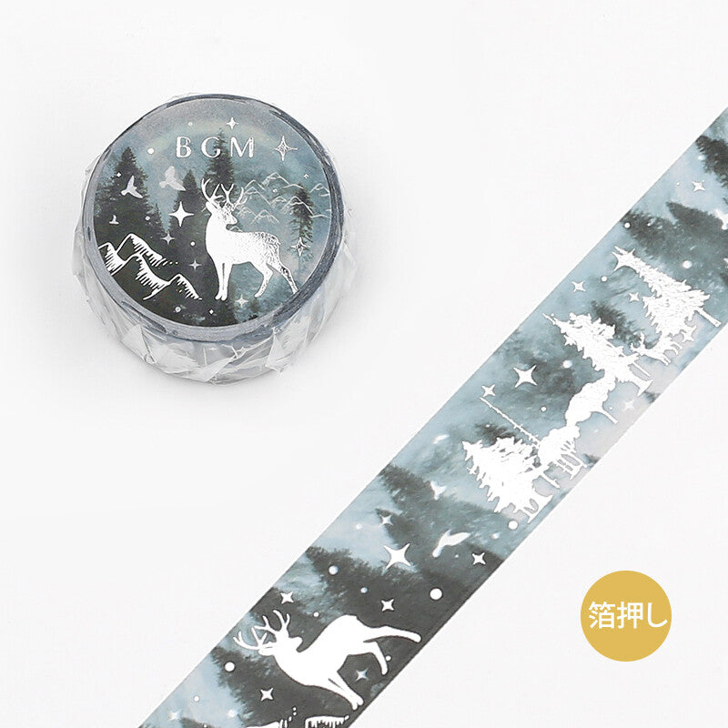 Foil stamping Winter Forest Washi Tape - 20mm
