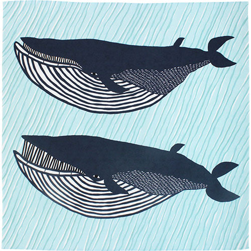 Furoshiki 40"- kata kata Whale Blue