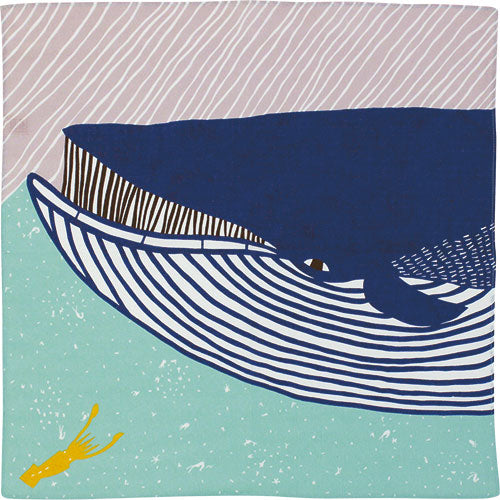 Furoshiki 20"- kata kata Whale Blue