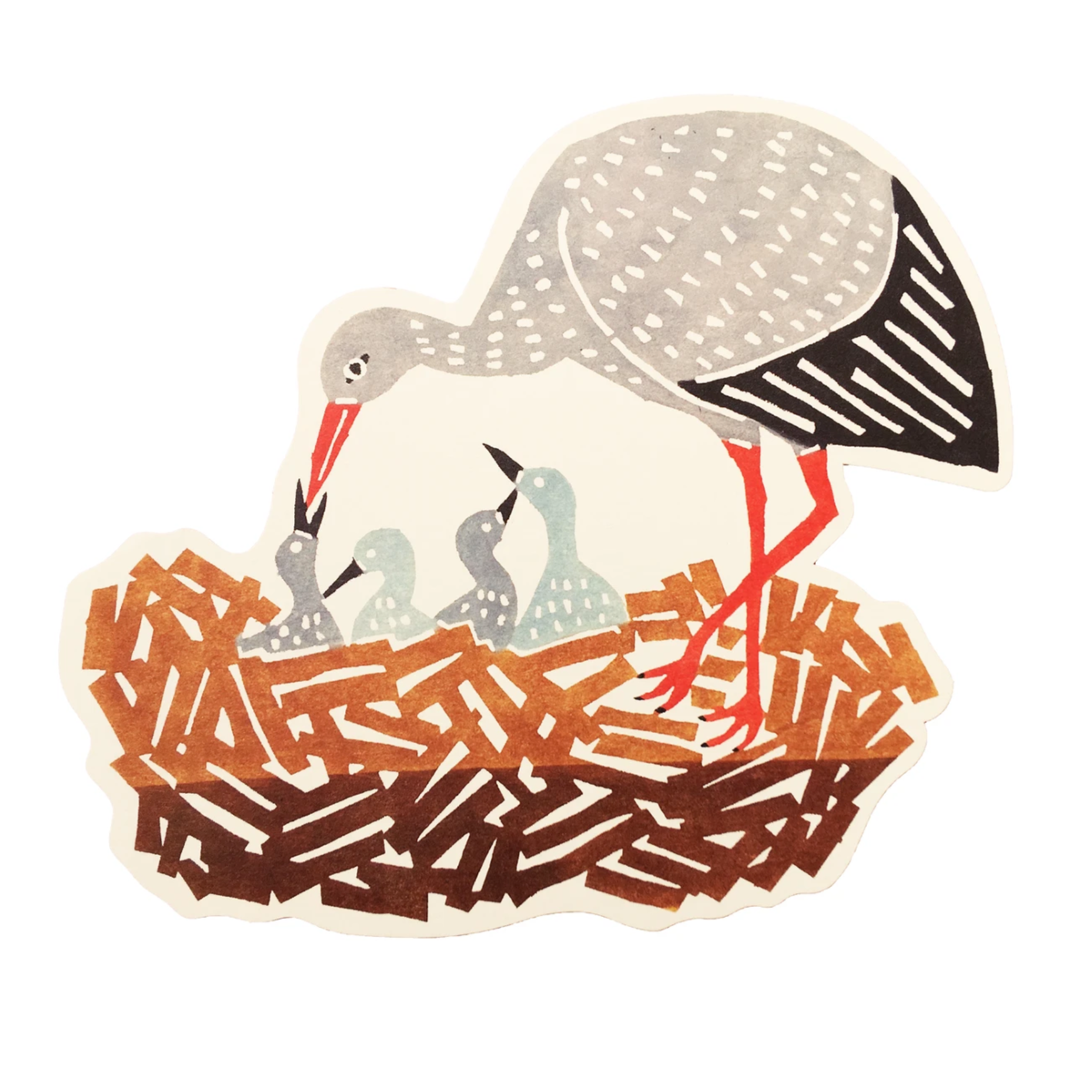 Greeting Card (Die-Cut) - Stork