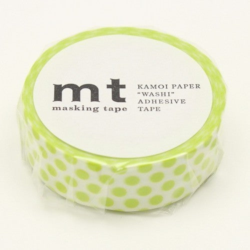 Dot Lime Green Washi Tape - 15mm
