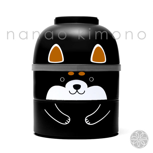 Kokeshi Bento Box L - Black Shiba
