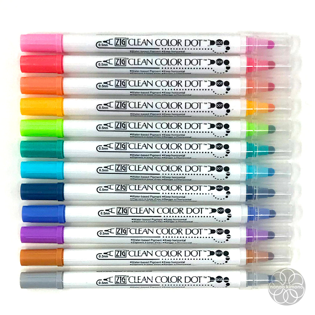 ZIG Clean Color Dot Pen - A set of 12 colours