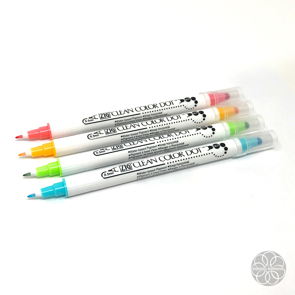 Zig Clean Color DOT Single-Ended Marker, Set of 6 Mild Colors