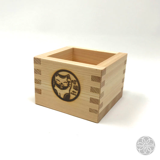 Wooden Sake Cup (Masu) - Maneki Neko