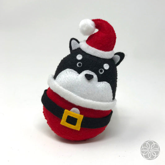 Christmas Ornament - Black Shiba Santa
