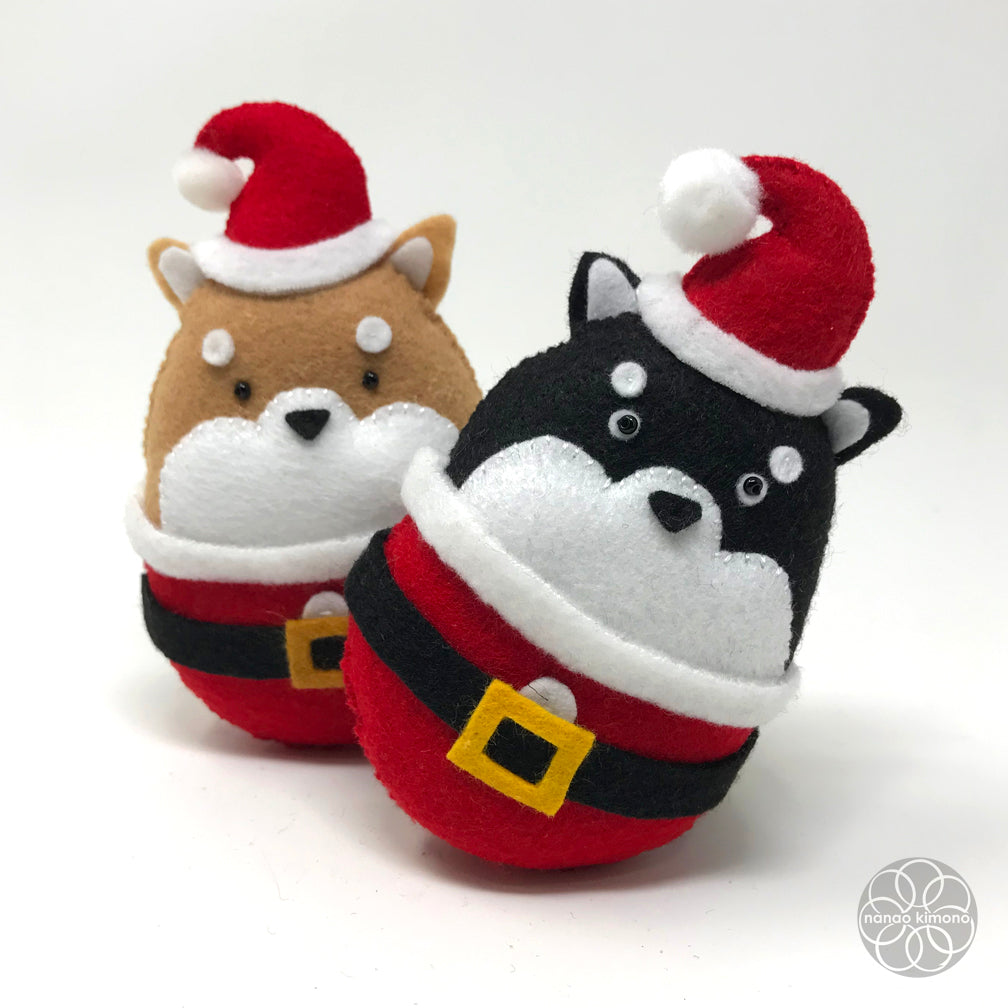 Christmas Ornament - Black Shiba Santa