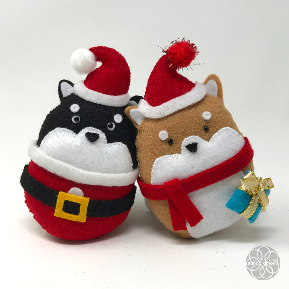 Christmas Ornament - Black Shiba Santa