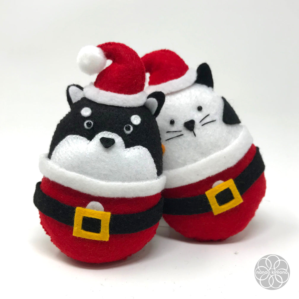 Christmas Ornament - Black Shiba Santa
