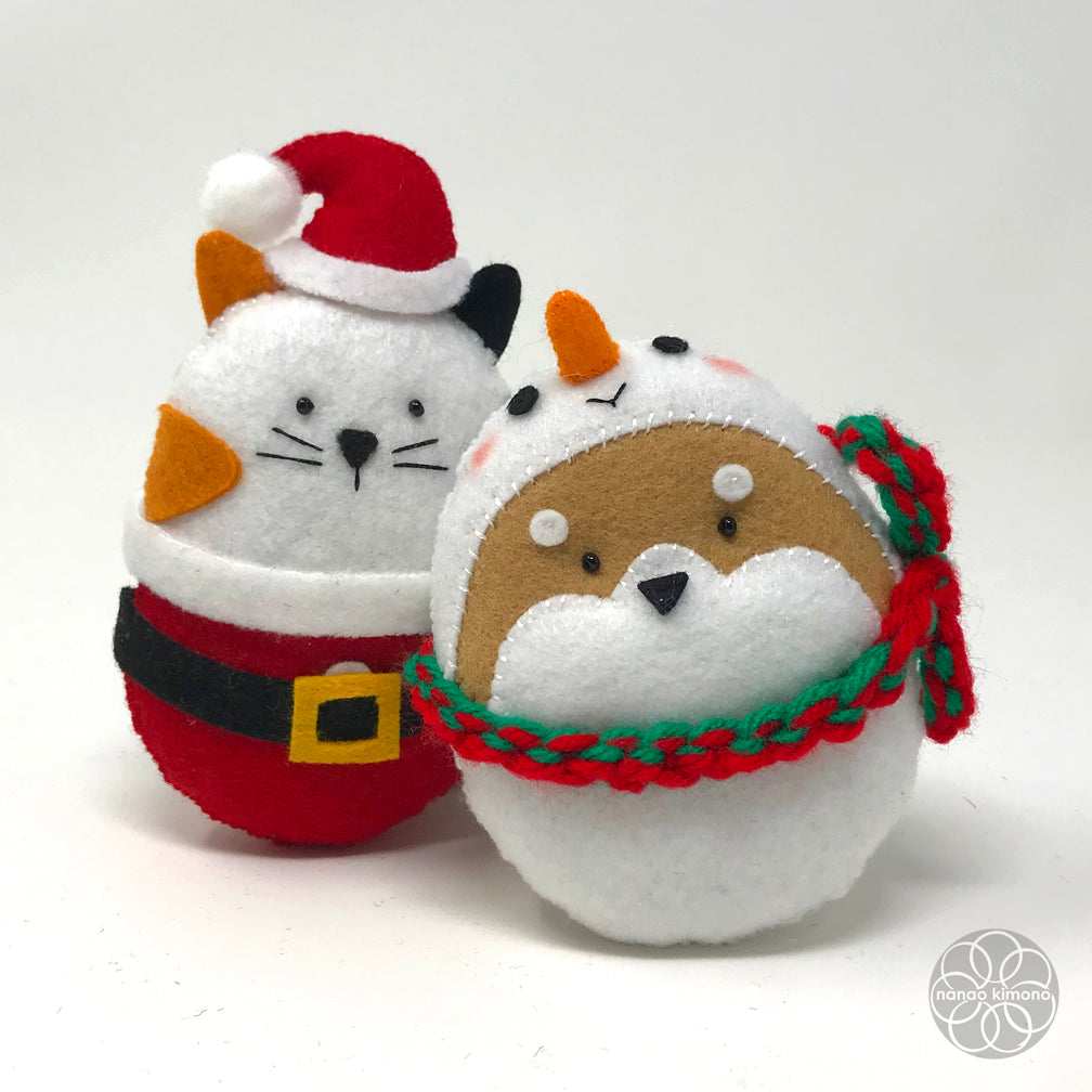 Christmas Ornament - Calico Cat Santa