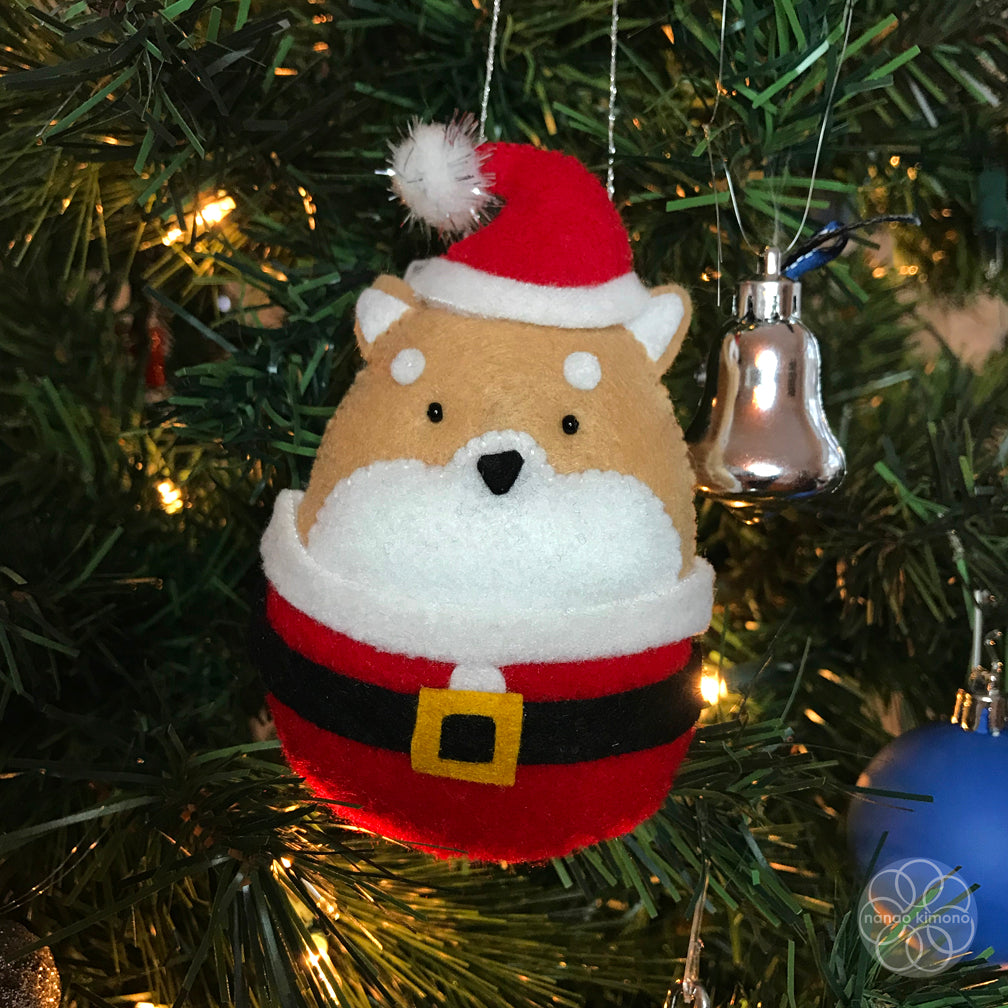 Christmas Ornament - Black Shiba Santa