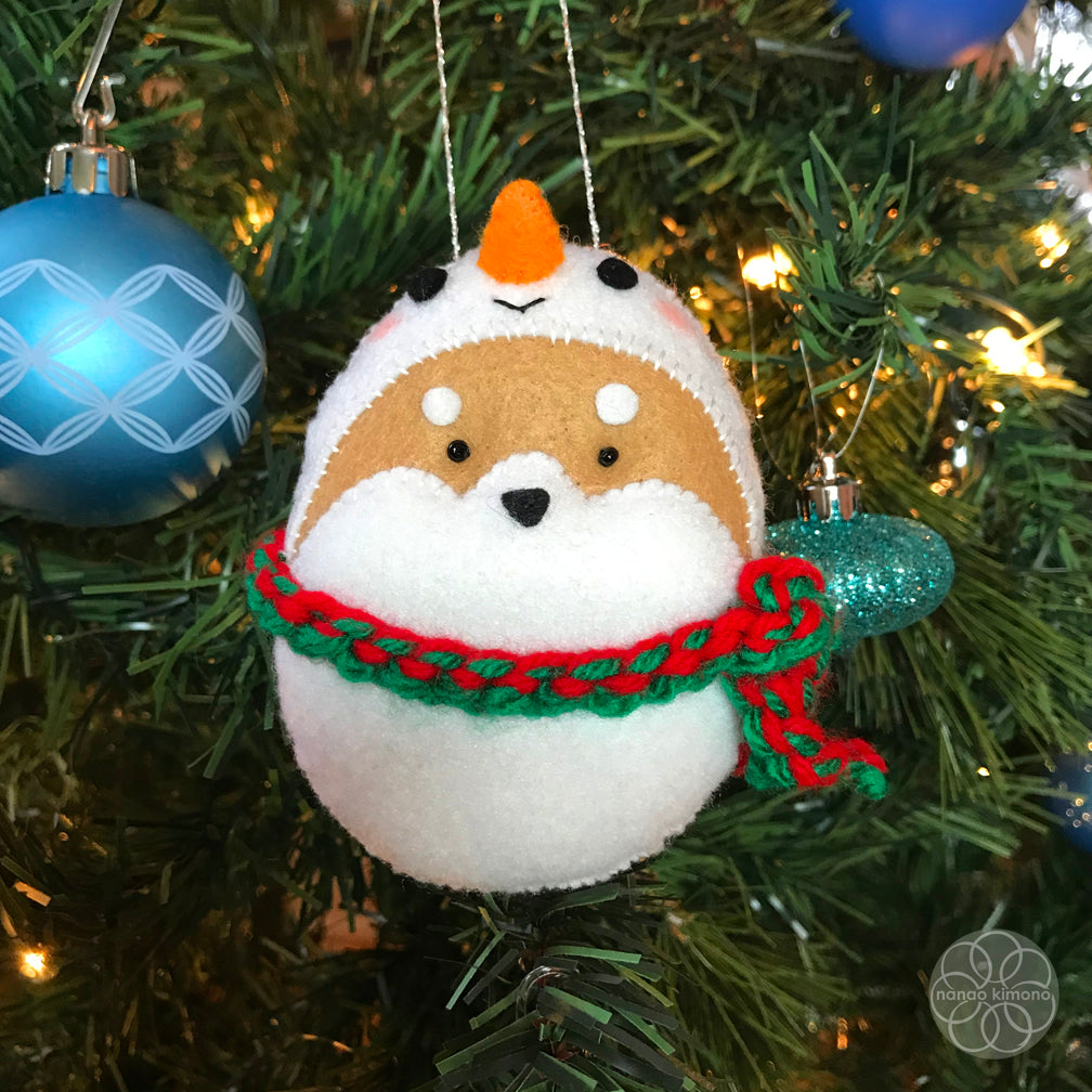 Christmas Ornament - Shiba Snowman