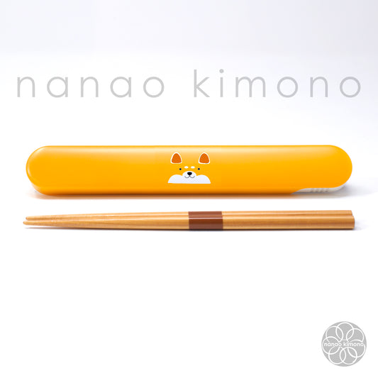 Chopsticks & Case - Tan Shiba Inu