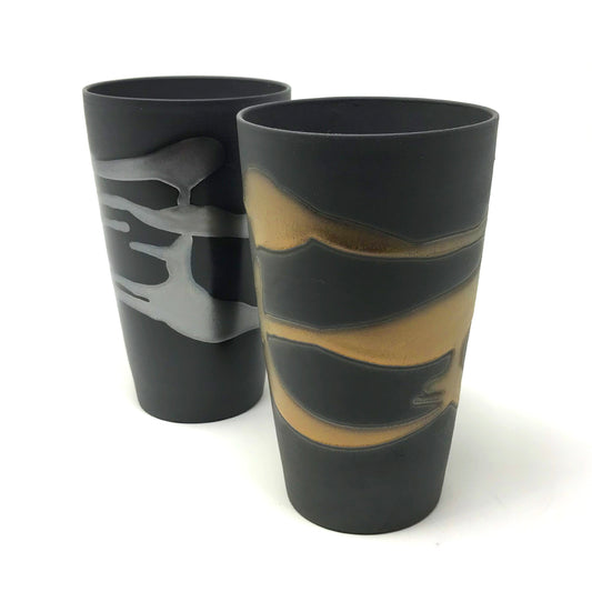 A Pair of Beer Cups - Gold & Silver