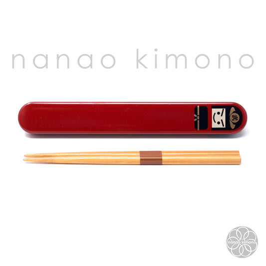 Chopsticks & Case - Kokeshi Samurai