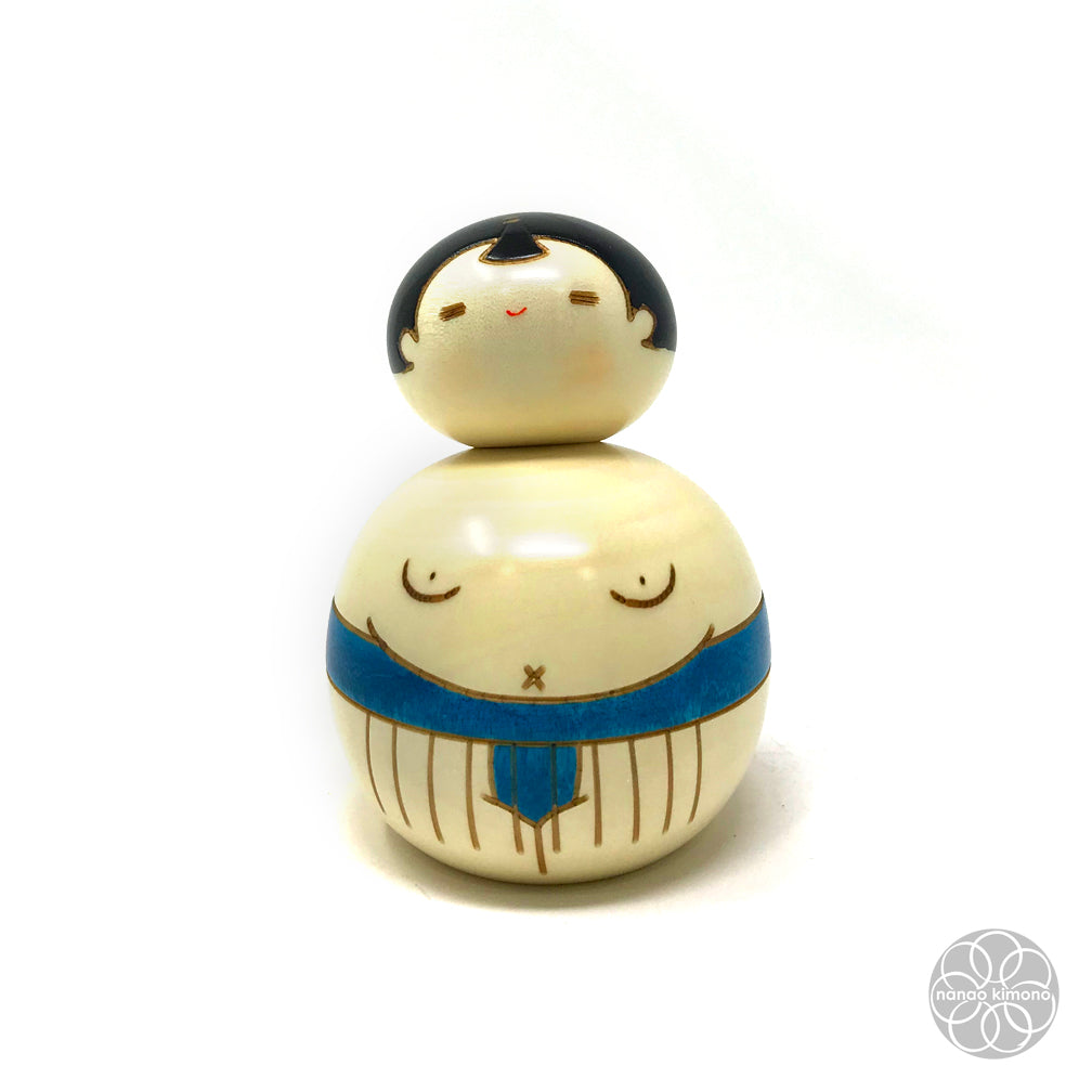 Kokeshi Doll - Sumo Blue