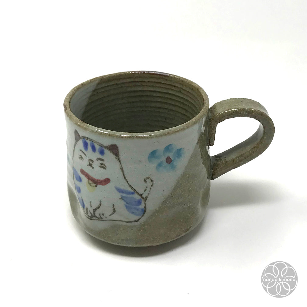 Mug - Cat with Blue Flower