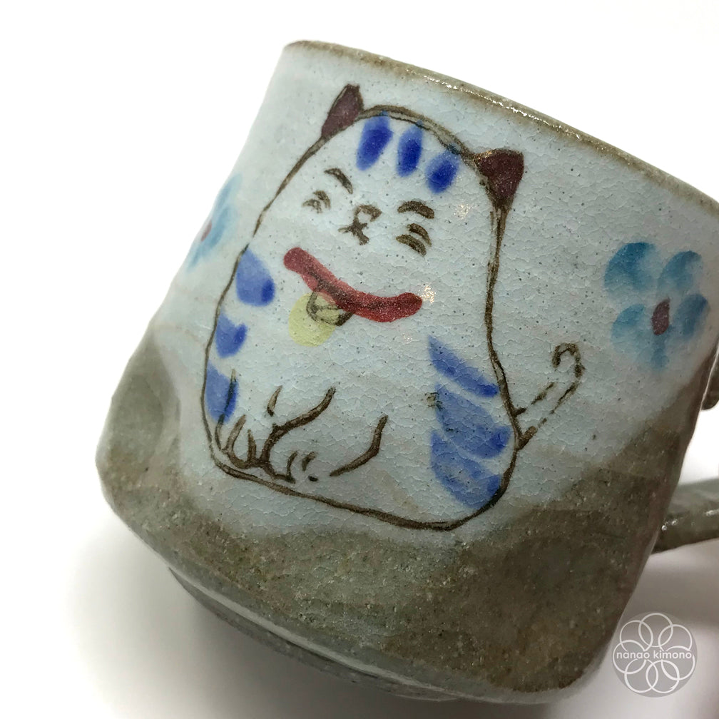 Mug - Cat with Blue Flower